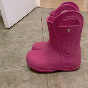 Crocs Boots Pink Girls Junior Rainboots Waterproof